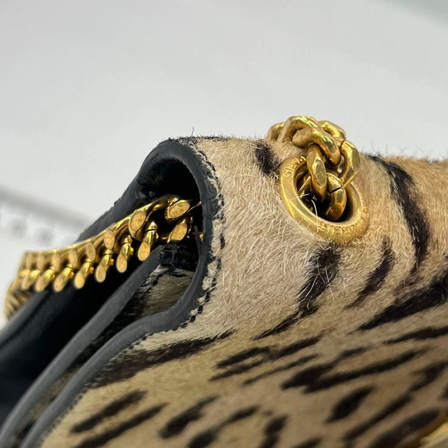 YSL Saint Laurent Kate Small Pony-style Calfskin Leather Leopard Print Tassle Crossbody Bag