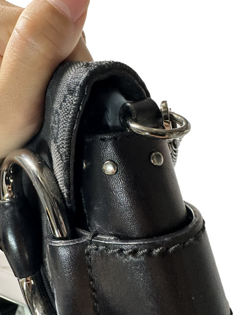 Sold Gucci Horsebit 1955 Cloth Black Monogram Shoulder bag