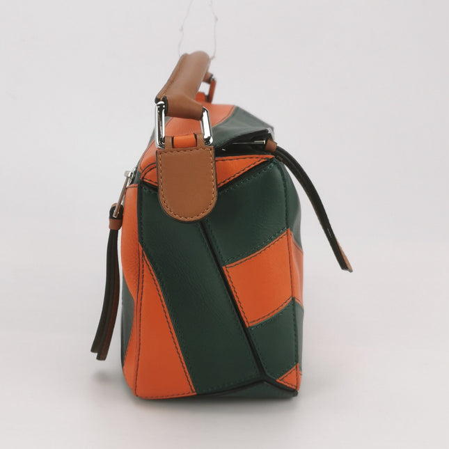 Loewe Puzzle Small Green Orange Stripes Crossbody Bag 2019
