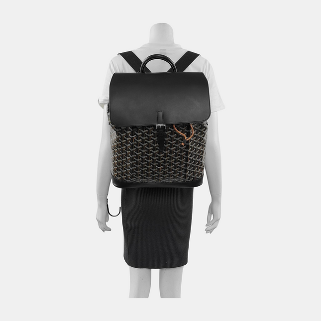 Goyard Alpin Backpack Medium Black Goyard and Leather