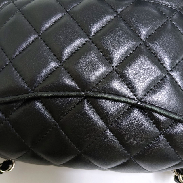Chanel Classic Flap Rectangular Mini Black Lambskin Leather Silver Hardware