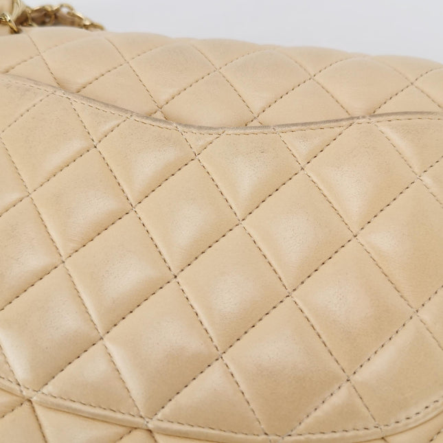 Chanel Classic Flap Medium Beige Lambskin Leather with Gold HW, 2009