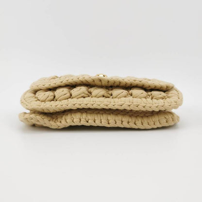 Bottega Veneta Classic Jersey Hand-crocheted Shoulder bag in Cane sugar with Gold Hardware