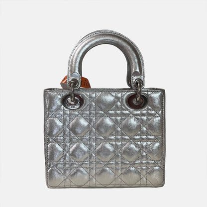 SOLD Lady Dior Small My Abcdior Cannage Leather Silver