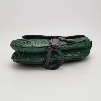Sold Dior Saddle Mini 2019 Black and Green Beaded Shoulder Bag