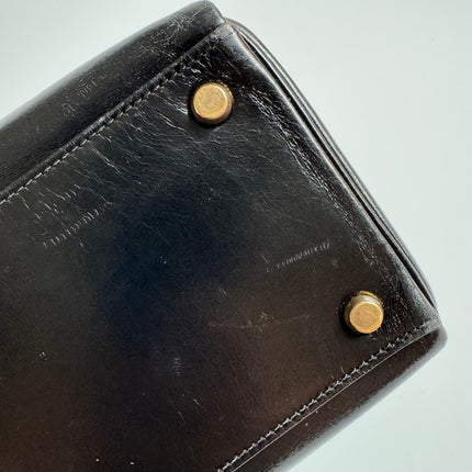 Hermes Kelly 32 Retourne Black Box Leather Gold HW 1987