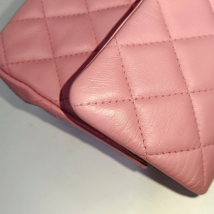 Chanel Classic Flap Rectangular Mini Pink Lambskin Leather Gold Hardware