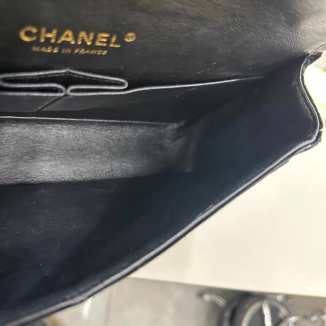 Chanel Classic Flap Medium Black Velvet Gold Hardware, 2014-2015