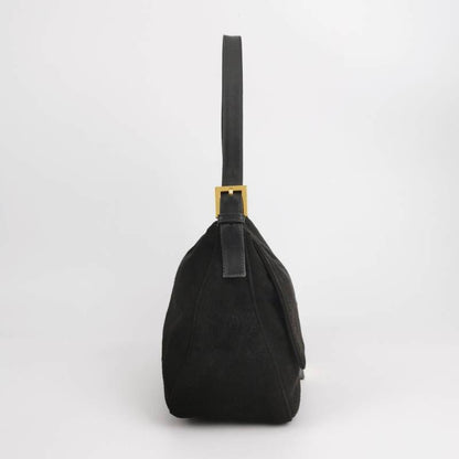 Fendi Mamma Baguette Black Suede Leather