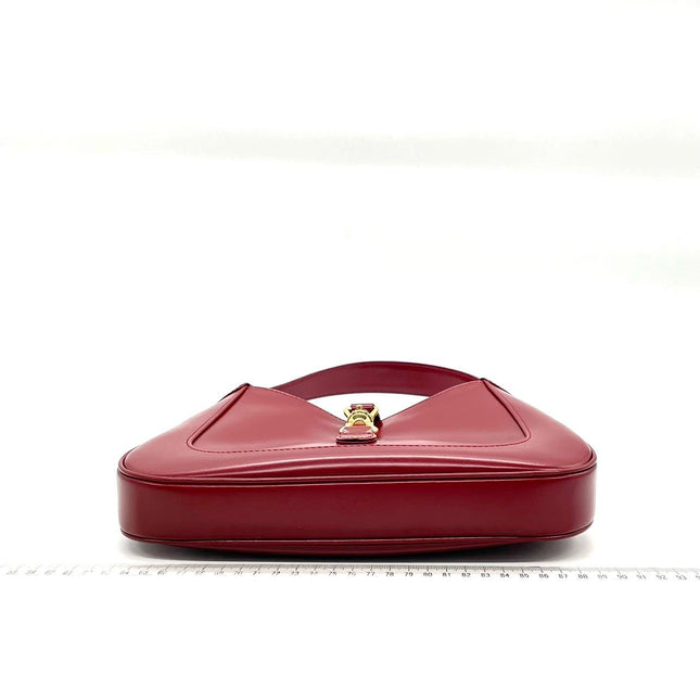 Sold Gucci Jackie 1961 Burgundy Red Leather Bag Small with Adjustable Strap