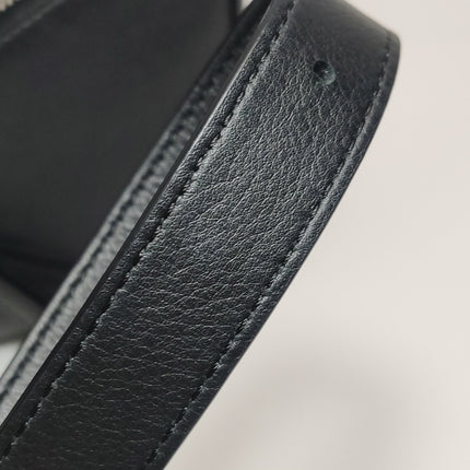 Loewe Puzzle Small Black Grained Leather White Logo