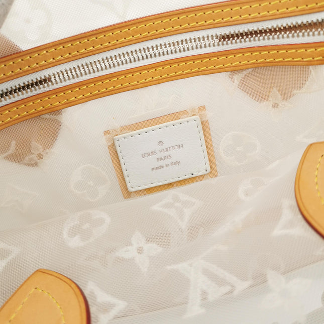 Louis Vuitton Lockit White Mesh Monogram and Leather Handbag