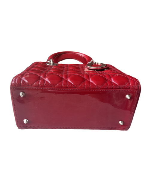 Sold Lady Dior Medium Bag Red Patent Leather SKU 0194
