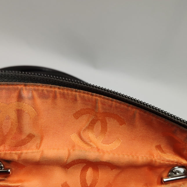 Chanel Cambon Medium Shoulder Bag Chocolate Brown Calfskin Leather Double Strap