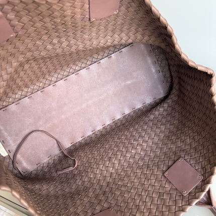 Sold Bottega Veneta Cabat Large Intreccio Leather Tote Bag Pink 42cm