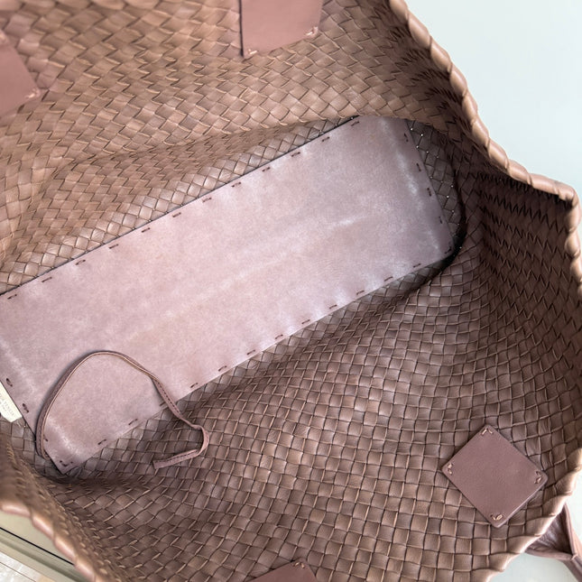 Sold Bottega Veneta Cabat Large Intreccio Leather Tote Bag Pink 42cm