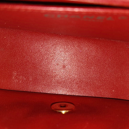Chanel Classic Flap Mini Square Red Lambskin Leather Gold Hardware