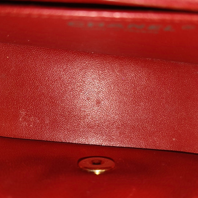 Chanel Classic Flap Mini Square Red Lambskin Leather Gold Hardware