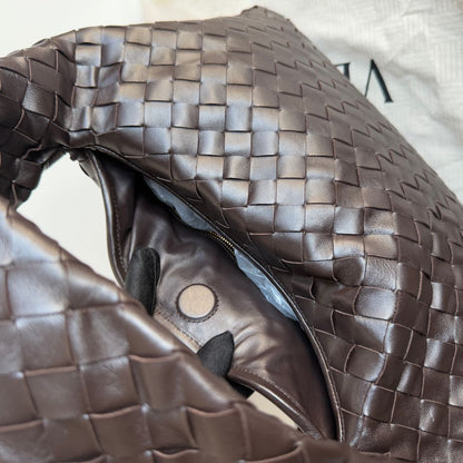 Bottega Veneta Hop Hobo Small Leather Chocolate Brown