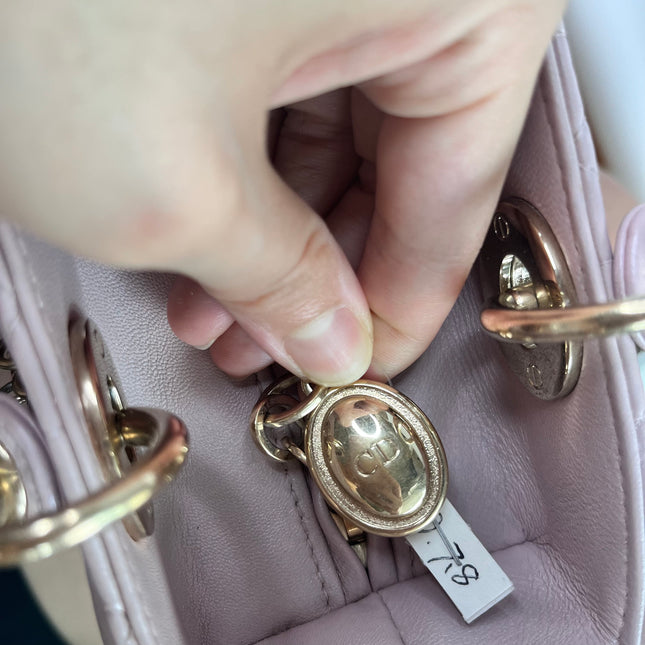 Sold Lady Dior Medium Bag Pink Cannage Leather