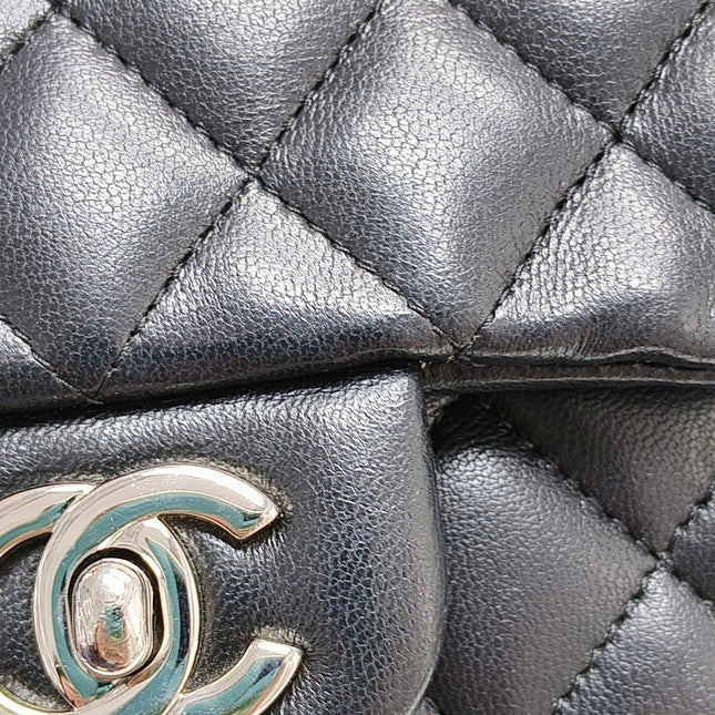 Chanel Classic Flap Mini Black Lambskin Silver Hardware