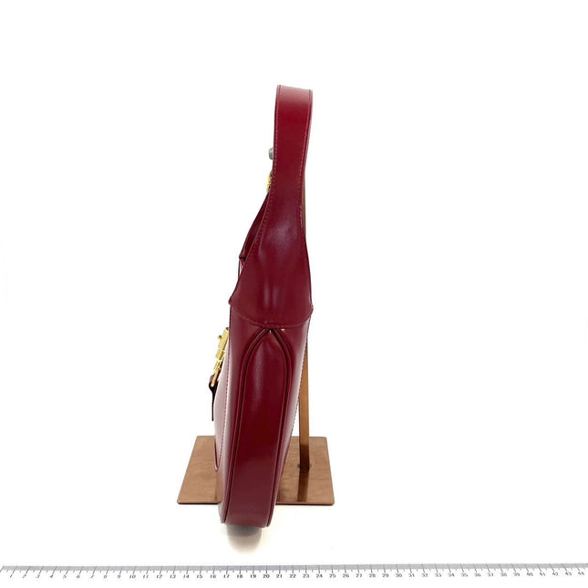 Gucci Jackie 1961 Small Burgundy Red Leather Bag with Adjustable Strap