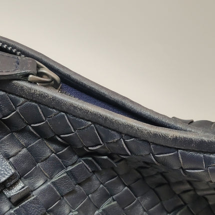 Bottega Veneta Veneta Hobo Midnight Dark Navy Intrecciato Leather Bag 40cm