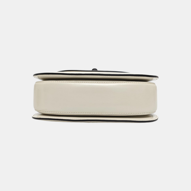 Gucci Bamboo 1947 Top Handle Bag Small White Box Leather Canvas Strap
