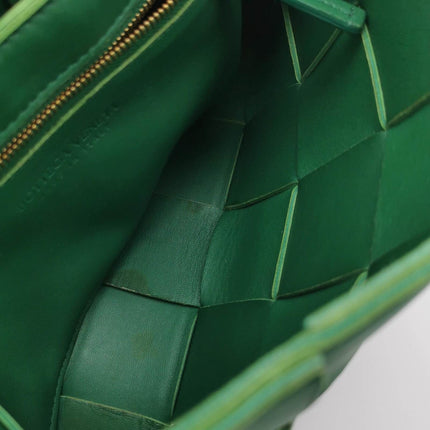 Sold Bottega Veneta Cassette Green Leather Crossbody Bag