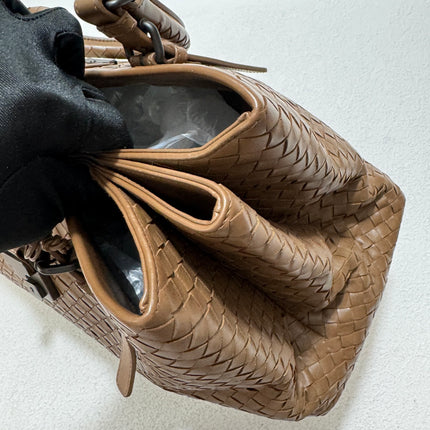 Bottega Veneta Roma Large Intrecciato Nappa Leather Caramel Brown Tan 35cm No Strap