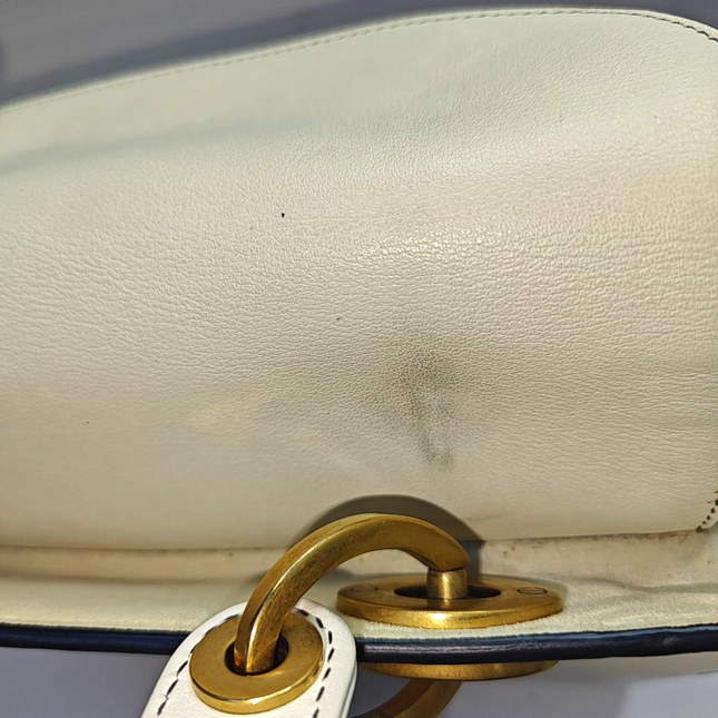 Lady Dior Medium Love White Calfskin Leather with Gold-tone Hardware