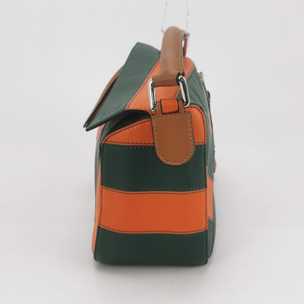 Loewe Puzzle Small Green Orange Stripes Crossbody Bag 2019