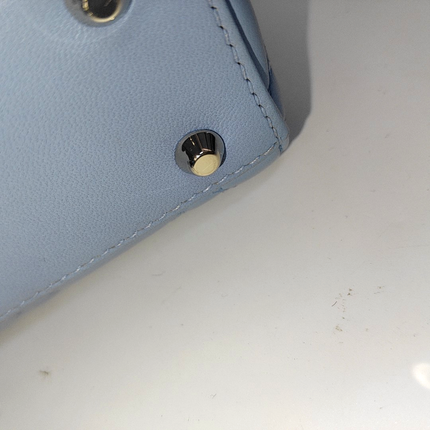 Lady Dior Mini Blue Cannage Lambskin Silver Hardware Crossbody Handbag