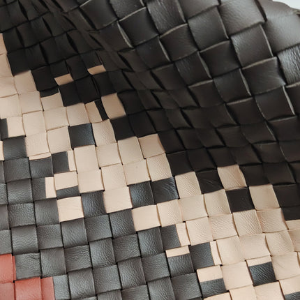 Bottega Veneta Cabat Tote Intreccio Leather Multicolor Brown Burgundy Beige 42cm