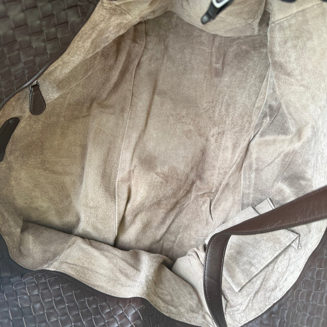 Bottega Veneta Cesta Shopper Tote Intrecciato Dark Brown Leather Large 50cm