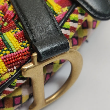 Dior Saddle Mini Multicolor Beaded Tassel Shoulder Bag 2018