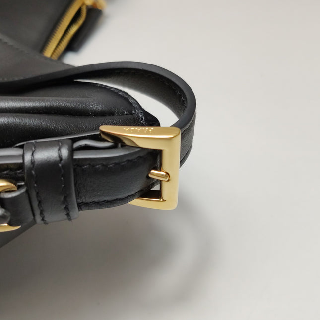 Prada Aimée Black Medium Calfskin Leather Shoulder Bag