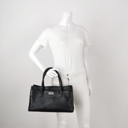 Chanel Cerf Executive East West Black Caviar Leather Handbag