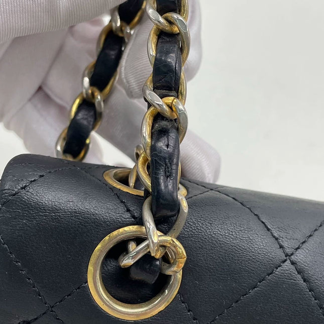 Chanel Classic Flap Vintage Black Lambskin Leather with 24k Gold Hardware, 1989-1991