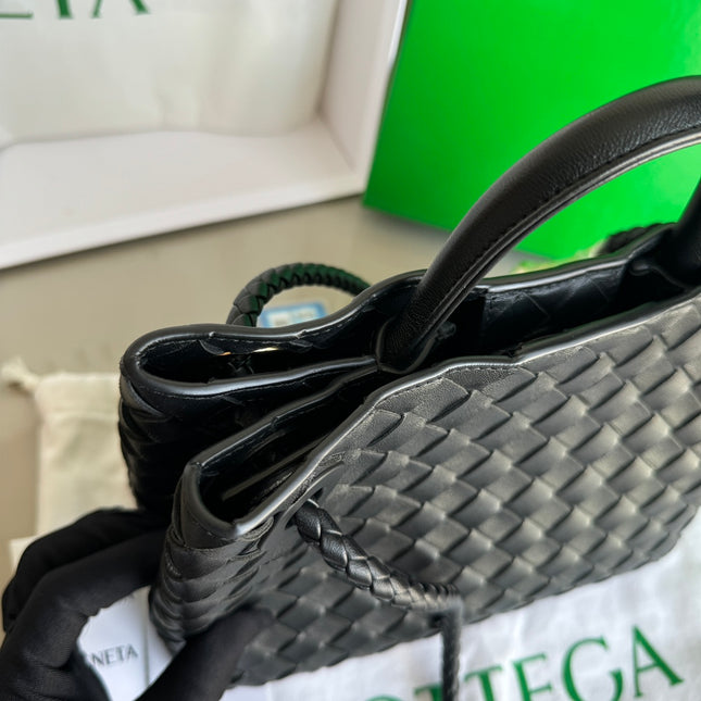 Sold Bottega Veneta Small Andiamo Black Intrecciato Handbag