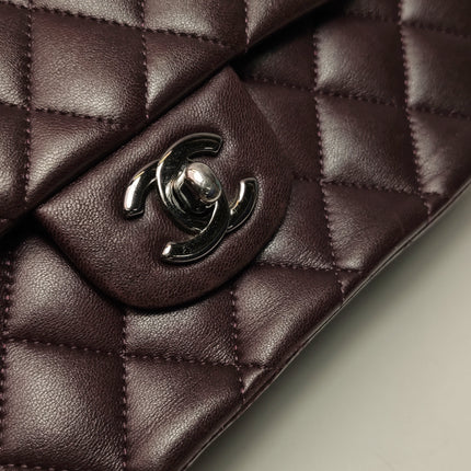 Chanel Timeless Classic Flap Medium Purple Lambskin Leather Silver Hardware 2011-2012