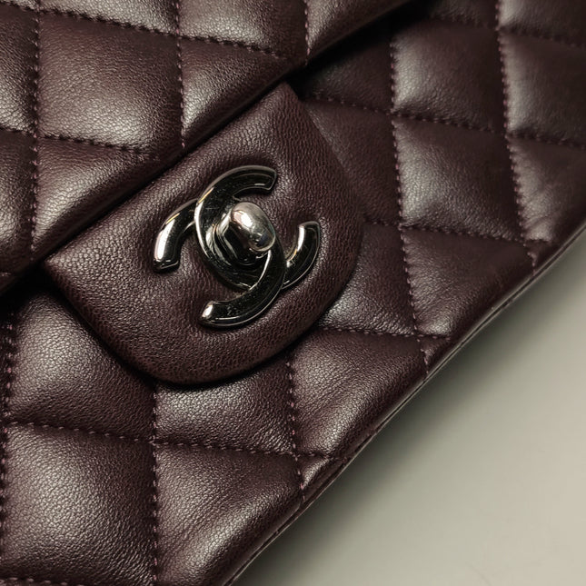 Chanel Timeless Classic Flap Medium Purple Lambskin Leather Silver Hardware 2011-2012