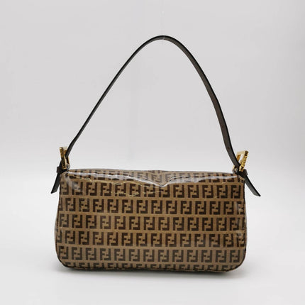 Sold Fendi Baguette Zucchino Monogram Brown Patent Leather
