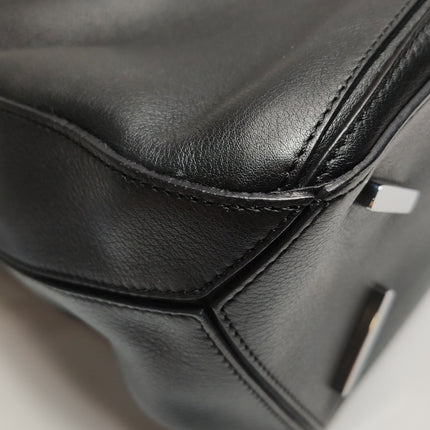 Loewe Puzzle Medium Black Smooth Leather White Logo 2016