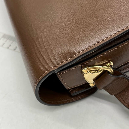 Gucci 1955 Horsebit Shoulder Bag Caramel Brown Small Leather