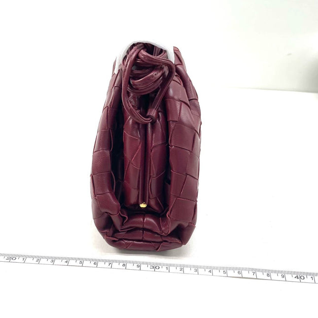 Bottega Veneta Pouch Mini Intrecciato Burgundy Leather Crossbody Bag