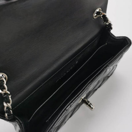 Sold Chanel Classic Flap Rectangular Super Mini Black Patent Leather Silver Hardware
