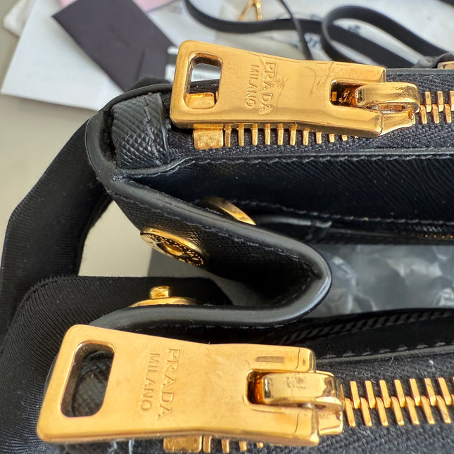 Prada Galleria Saffiano Leather Large Black with Strap