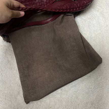 Bottega Veneta Veneta Hobo Burgundy Leather Bag Maxi 50cm