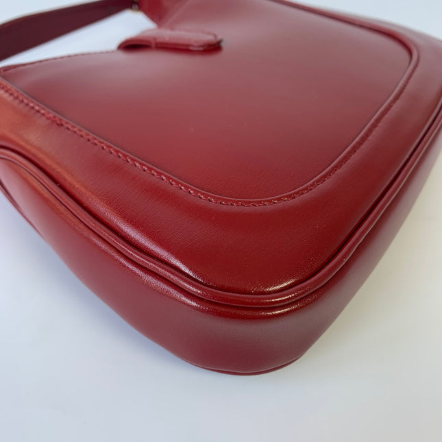 Sold Gucci Jackie 1961 Mini Burgundy Leather Bag with Adjustable Strap